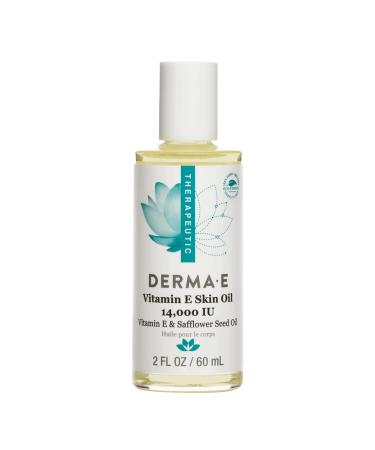DERMA E Vitamin E Skin Oil - 14,000 IU Face Oil with Safflower Oil – Hypoallergenic, Fragrance Free Facial Skin Care - Nourishes and Conditions, 2 fl oz
