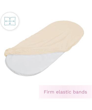 Fitted Oval Sheet - 100% Cotton Jersey in Cream | Soft & Durable | International Shipping - Buy Online on GoSupps.com