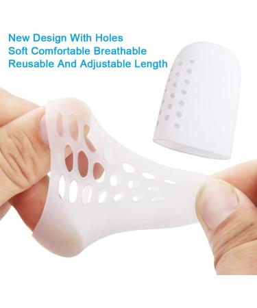 Breathable Silicone Big Toe Caps - 10Pcs Pain Relief for Corns, Blisters, Ingrown Toenails - White - Buy Online on GoSupps.com