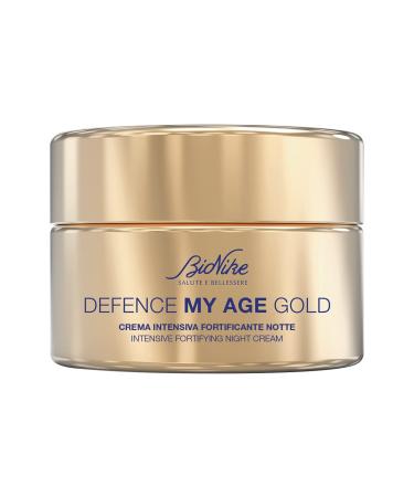 Bionike Defence My Age Gold Intensive Facial Cream Nipple Strengthening Anti-Ageing Repairs Strengthens & Repolps Mature Pelli Dona Hydration & Elasticity to Skin 50 ml