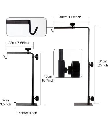 Adjustable Reptile Lamp Stand Holder - Optimal Habitat Lighting for Hermit Crayfish Bearded Dragons Turtles Geckos & Lizards (Black) - Buy Online on GoSupps.com