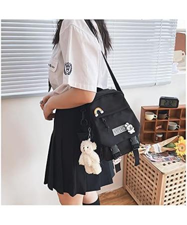 Kawaii Black Mini Backpack with Accessories for Teens - Aesthetic Small Backpack - Buy Online on GoSupps.com