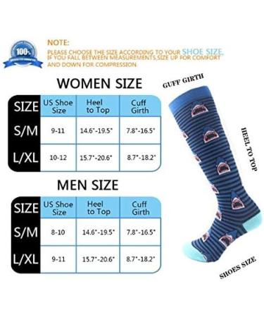 ZLYJ Compression Socks - 3 Pairs Knee High Patterned Stockings for Men & Women - Ideal for Running & Travel - International Shipping Available - Buy Online on GoSupps.com