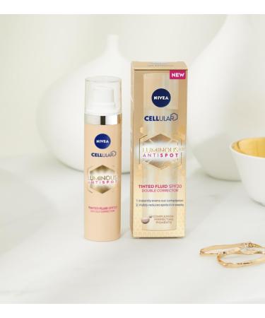 NIVEA Cellular Luminous 630 Liquide anti-pigmentaire SPF20 (40 ml) soin du visage contre les taches pigmentaires et les taches de vieillesse fluide hydratant avec hyaluron (Lot de 2) - Buy Online on GoSupps.com