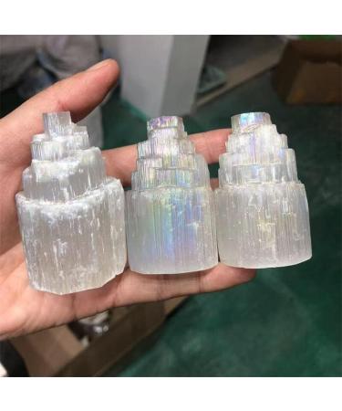 Natural Stones Quartz Crystal Aura Selenite Towers Gemstones Reiki Decoration - (Color: Selenite Size: 50-60mm) - Buy Online on GoSupps.com