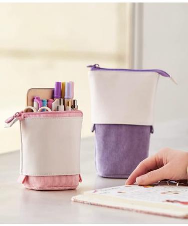 Friinder Telescopic Pen Pencil Holder Stationery Case PU Corduroy Retractable Bag Green - Perfect Holiday Gift - Buy Online on GoSupps.com