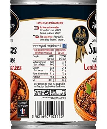 RAYNAL ET ROQUELAURE - Toulouse Sausages With Cooked Lentils 420G - Set Of 4 - Special Offer - Buy Online on GoSupps.com