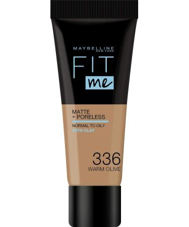 Maybelline New York - Fit me! Matte and Poreless Tone on Tone Fluid Foundation - Shade: 336 Golden Olive Nude