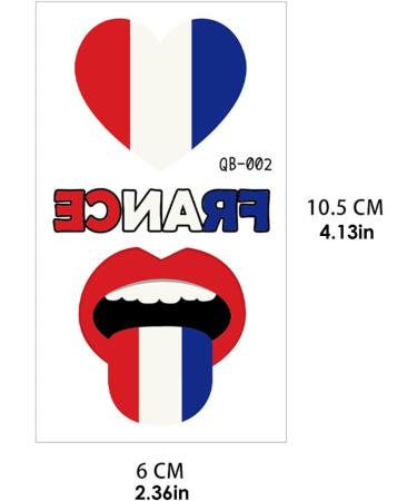 Besreey French Flag Stickers - Waterproof French Flag Body Stickers | Skin-Friendly Colorful Face Stickers Cute Sticker Set for Carnival - Buy Online on GoSupps.com