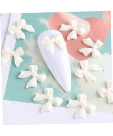 50pcs 3D Bowknot Nail Charms for Nail Art - White Resin Decorations | DIY Manicure Accessories - Buy Online on GoSupps.com
