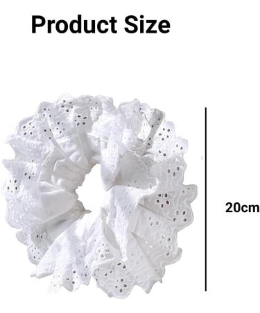 White Lace Scrunchies for Women - Large Hair Scrunchies Soft Cotton Hair Ties for Stylish and Comfortable Hairstyles Accessories for Ladies Girls - Buy Online on GoSupps.com