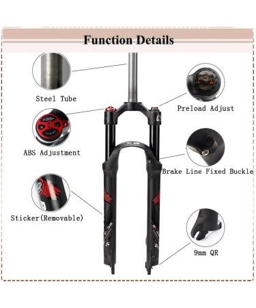 BUCKLOS Mountain Bike Suspension Fork | 100mm Travel | Preload Adjustment | 26/27.5/29 inch MTB Front Fork - Buy Online on GoSupps.com