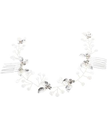 Beaupretty the wig bridal hair flower head bridesmaid hair crystal European and American crystal bride hair clips headgear the side wedding plastic pearl bride crystal hair Comb - Buy Online on GoSupps.com