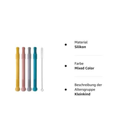 Buy BPA-Free Silicone Bite Ring & Chew Tubes for Babies - 4 Pack with Cleaning Brush | Safe Toddler Sensory Toys - Buy Online on GoSupps.com