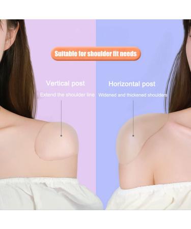 2 Pairs/4 PCS Silicone Shoulder Pads Invisible Shoulder Pads Anti-Slip Shoulder Push-Up Pads Shoulder Enhancer Adhesive Sticky Support Height Enhancer for Womens Clothing (Transparent +Skin) - Buy Online on GoSupps.com