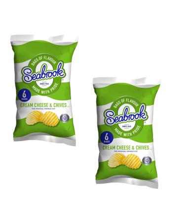 Various Flavor Crisps Chips 6 Pack x 25g (Cream Cheese & Chives 02 Packs(12 mini bags)) Cream Cheese & Chives 1 count (Pack of 1)