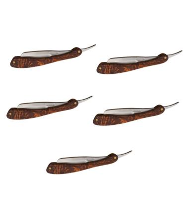 Frcolor 5st bare trassier blades Razor holder hairdressing blade men razor supply folding knife razor with a straight shave hairdressing hairdresser rustproof steel wood