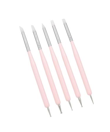Buy Anself 5pcs 2-Way Nail Art Dotting Tools | Silicone Nail Pen & UV Gel Brushes - Perfect for Nail Art - Pink - Buy Online on GoSupps.com