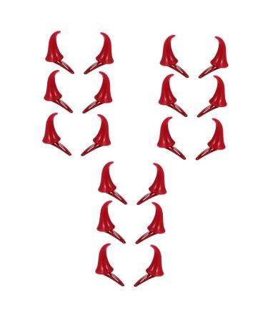 Beavorty 9 Pairs Halloween Decorative Red Horn Barrettes Cute Halloween Hair Pins demon horns Ox Horn Halloween Hairpins styling hair clips Devil Horn Hair Clips cosplay child Horn hairpin