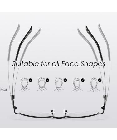 Lightweight Titanium Alloy Half-Frame Business Reading Glasses for Men | Blue Light Blocking 3.0x Gold Readers - International Shipping Available - Buy Online on GoSupps.com