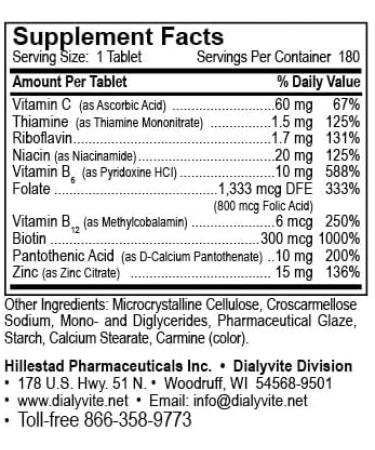 Dialyvite 800 with Zinc 15 mg. Value Bottle - 180 Tablets - Buy Online on GoSupps.com