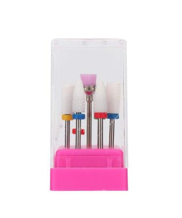 7pcs Electric Nail Drill Set Tungsten Steel Drill File Grinding Head Set with Storage Box for Manicure(#2)