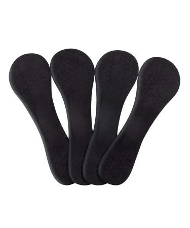 Doact insole gel shoe pads with massage bent support 2 pairs high heel inserts pillow pain relief for plantar fasciitis flat feet low arch fits for women and men size (2.5-7.5) black
