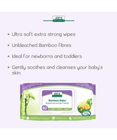 Aleva Naturals Bamboo Baby Wipes - 480ct | Ideal for Sensitive Skin | Extra Strong, Ultra Soft, Natural & Organic | Certified Vegan - Buy Online on GoSupps.com