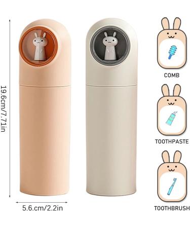 Jadin Toothbrushes Etui for Children | 2-Piece Portable Travel Case & Caricature Toothbrush Cover | Cute Pink & White Toothbrush Cup for Young Girls - Home School Camping & Travel - Buy Online on GoSupps.com