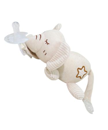 Leryveo Pacifier Buddy plush pacifier holder soft toy and pacifier clip |Skin -friendly more convenient beautiful pacifier buddy for children's parties from 0 months of elephant