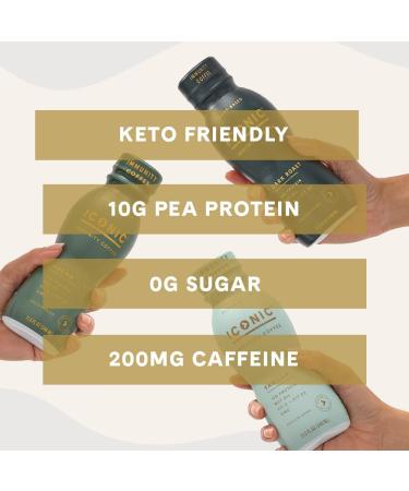 Iconic Protein Coffee Sample Pack - Keto Coffee Alternative with Vitamin D3, Vitamin C, Zinc, MCT Oil, Pea Protein - 200mg Caffeine - Sugar Free, Gluten Free, Dairy Free (3 Pack) - Buy Online on GoSupps.com