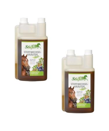 Stiefel Metabolic Herbal Juice | Pack of 2 | 2 x 1 l | Liquid feed supplement for horses | Helps to valorize carbohydrates | Without coloring