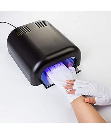 UV Glove Gel Manicures Glove UV Protection Gloves Polish Nail Drye Anti UV Fingerless Gloves 1Pair White - Buy Online on GoSupps.com