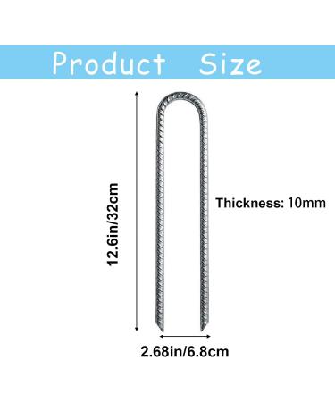 12-Inch U-Shaped Galvanized Steel Trampoline Stakes - 8 Pack | High Wind Anchors for Trampoline Security - Buy Online on GoSupps.com
