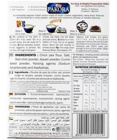 Gits Pakora Snack Mix 200g - Mildly Spiced Dumplings Made Of Chickpea Flour - A Traditional Indian Savory Snack Makes 60 Pakoras (Pack of 5) - Buy Online on GoSupps.com