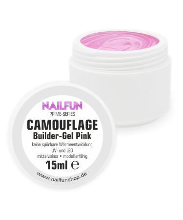 Camouflage Builder Gel pink 15ml UV & LED medium viscosity