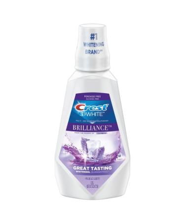 Crest 3D White Brilliance Whitening Mouthwash Alcohol Free Clean Mint 1L (33.7 fl oz) Pack of 6 - Buy Online on GoSupps.com
