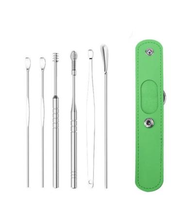 Ear Wax Cleaner Earwax Removal Tool Pick Digging Artifact Earpick Cleaning Ears Remover for Clean Your Kit Gadgets Ear Cleaner Green