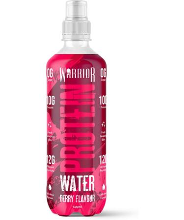 Warrior Protein Water 10g 12 x 500ml Collagen Peptides Hydrate Sports Drink Less Than 50 Calories per Serving Contains Essential Vitamins Aspartame Free (Berry) Berry 500 ml (Pack of 1) - Buy Online on GoSupps.com