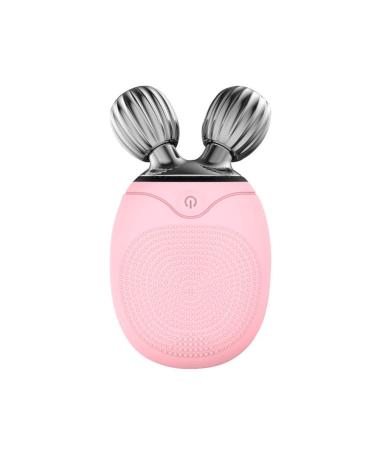 Facial Cleansing Brush - Sonic Silicone Exfoliating Beauty Equipment IPX6 Waterproof USB Rechargeble Face Scrubber Brush for Deep Cleanning Face Scrubbers Pink