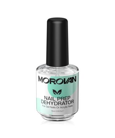 Morovan Professional Nail Polish Prep Dehydrator Nails Superior Bonding Primer for UV Gel PolishAcrylic Nails Fast Dry Dehydrator 0.5 oz Natural Nail Primer Dehydrator Base Varnish Manicure Bonder