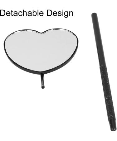 Detachable Heart Shape Lash Mirror | Knurled Handle | 45 Angle Design Hand Mirror for Extensions, Makeup Application - Buy Online on GoSupps.com