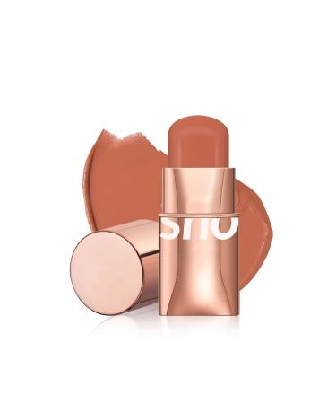 Blush Stick - Cream Blush - Waterproof Long-lasting 3-in-1 Multi-Use Blusher Contour for Lip Cheek Eye - Moisturize and Blendable Blush for Nature Look - Easy to use (04 Orange Subtle)