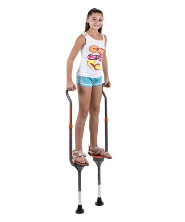 Flybar Maverick Walking Stilts for Kids (Small)  Adjustable Height  for Ages 5 & Up, Up to 190 Pounds Grey Racer