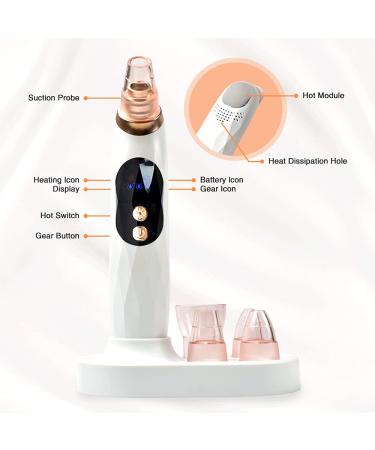 Malkert Blackhead Remover Electric Vacuum with 5 Probes, 3 Suction Models, Hot Compress, USB Rechargeable - For All Skin Types - Includes Comedone Extractor Tool & Mask Brush - Buy Online on GoSupps.com