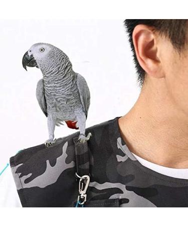 Buy Kuso Parrot Anti-Scratch Shoulder Protection - Multifunctional Hanging Bird Foot Chain Toy & Diaper Scarf for Small to Medium Birds (M Gray) - Buy Online on GoSupps.com