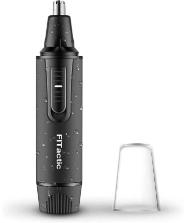 Nose and Ear Hair Trimmer Clipper - 2023 Professional Painless Eyebrow & Facial Hair Trimmer for Men Women, Battery-Operated Trimmer with IPX7 Waterproof, Dual Edge Blades for Easy Cleansing Matte Black