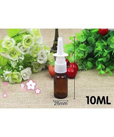 6 Pack 10ml Refillable Glass Nose Spray Bottles - Fine Mist Atomizer for Colloidal Silver Makeup Essential Oils | Brown - Buy Online on GoSupps.com