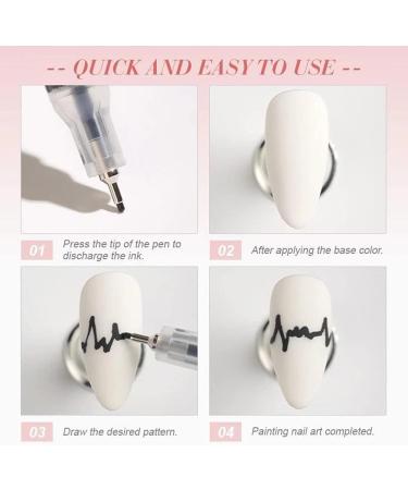 Waterproof Nail Art Painting Pen Set (2PCs) - Gel Liner & Graffiti Pens for 3D DIY Nail Design - Buy Online on GoSupps.com