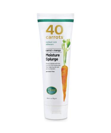 40 Carrots Retinol Rich Face Mango Facial Moisture Splurge Moisturizer - Deeply Hydrating  Helps Nourish  Plump & Brighten Skin | Made in USA  Paraben & Cruelty Free (4oz) 4 Ounce (Pack of 1)